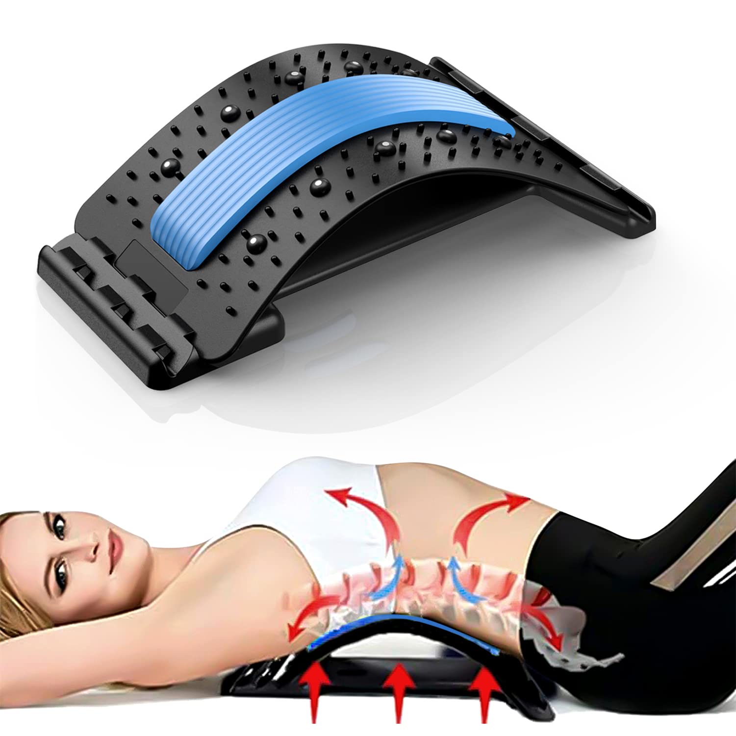Back Stretcher, Lumbar Back Cracker Board Pain Relief Device, Multi-Level Lumbar  Back Massager, Pain Relief