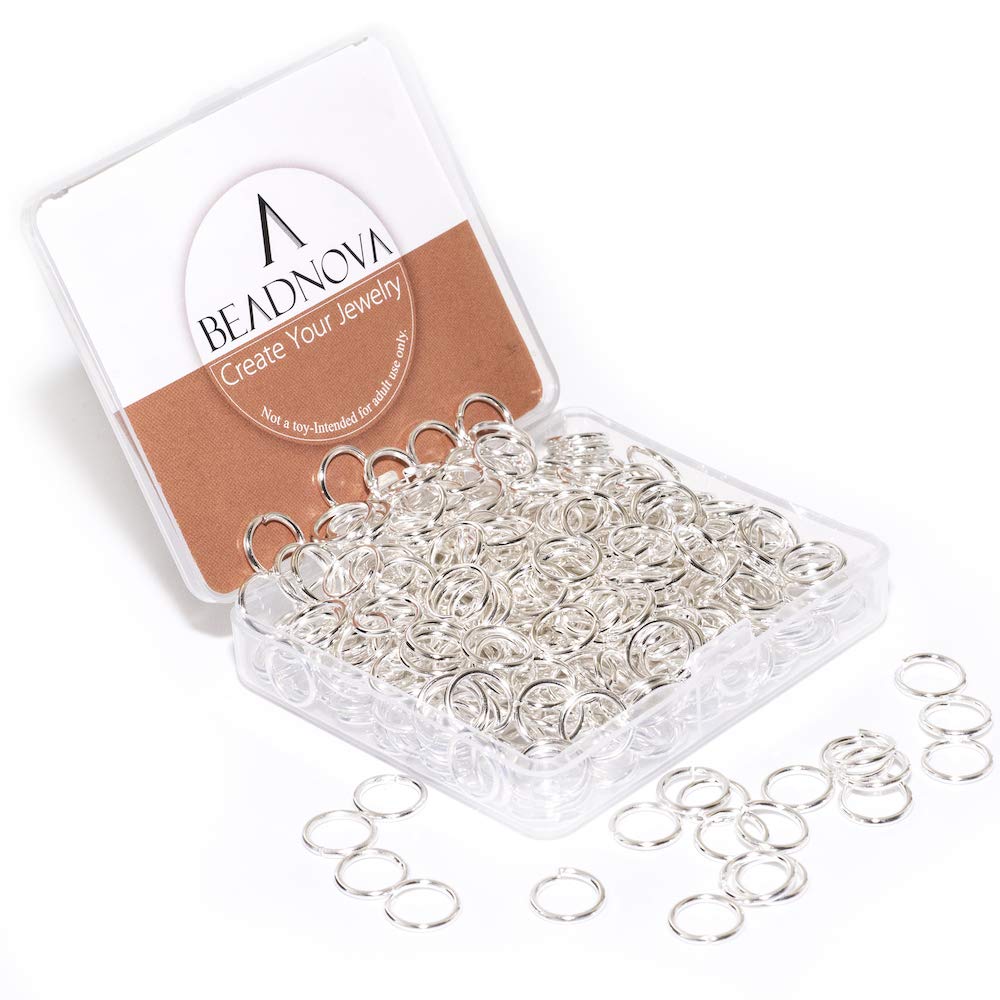 BEADNOVA 10mm Jump Rings Silver Jewelry Jump Rings for Jewelry