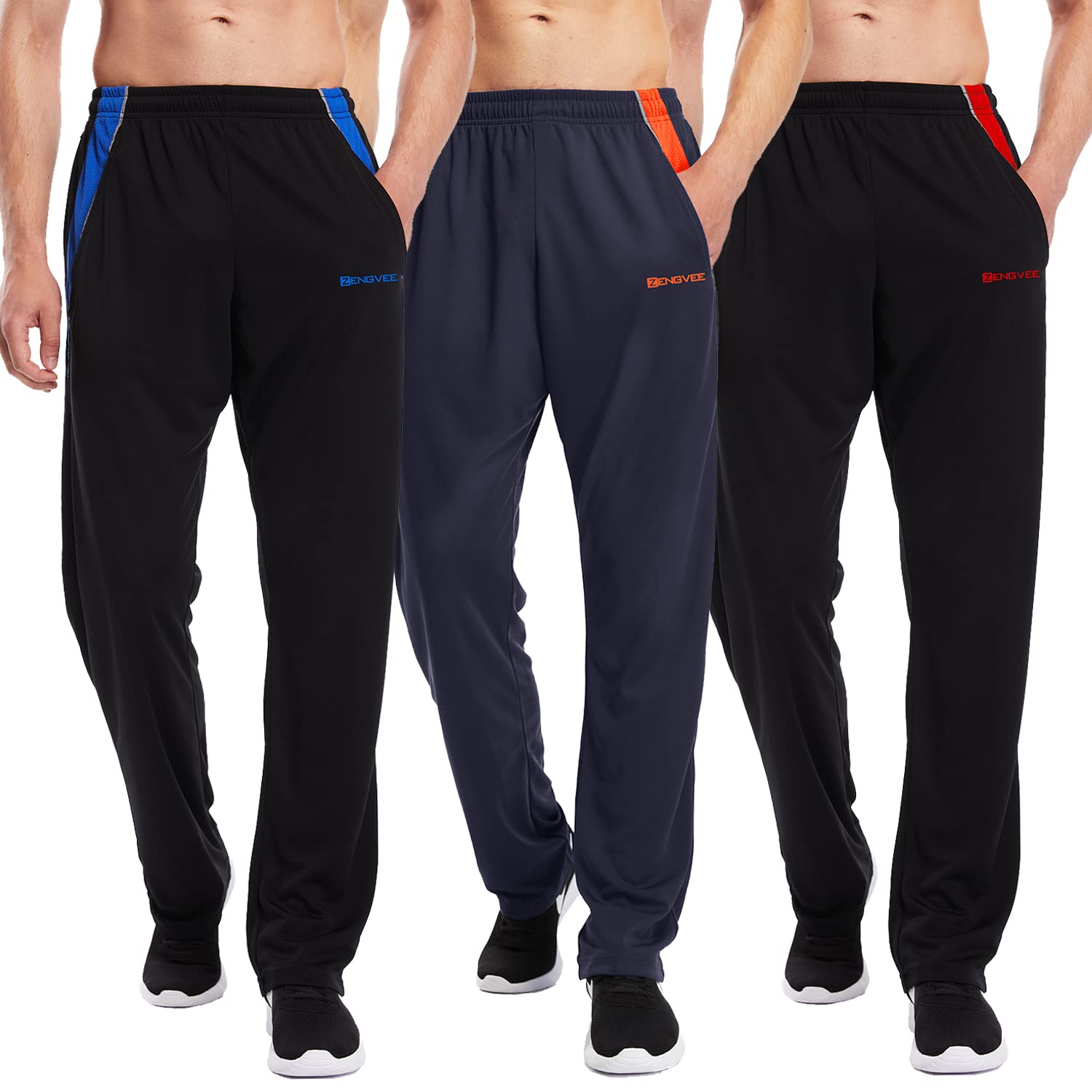 ZENGVEE 3 Pack Mens Polyester Sweatpants with Pockets Large 1 0430