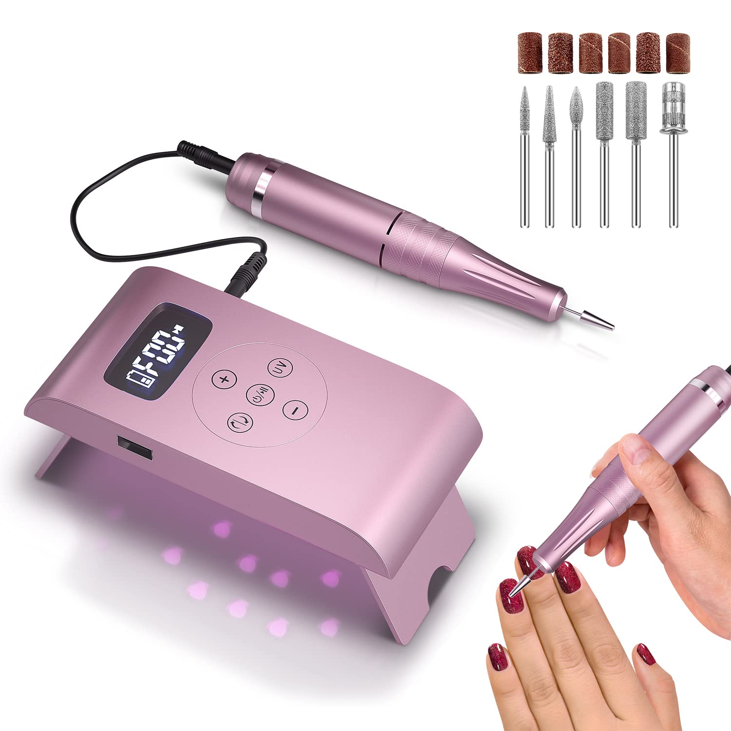 Portable Electric Nail Drill Machine Professional 35000 RPM Manicure  Pedicure Polishing Nail File Drill Kit Set with Sanding Bands for Acrylic  Gel Nails : Amazon.in: Beauty