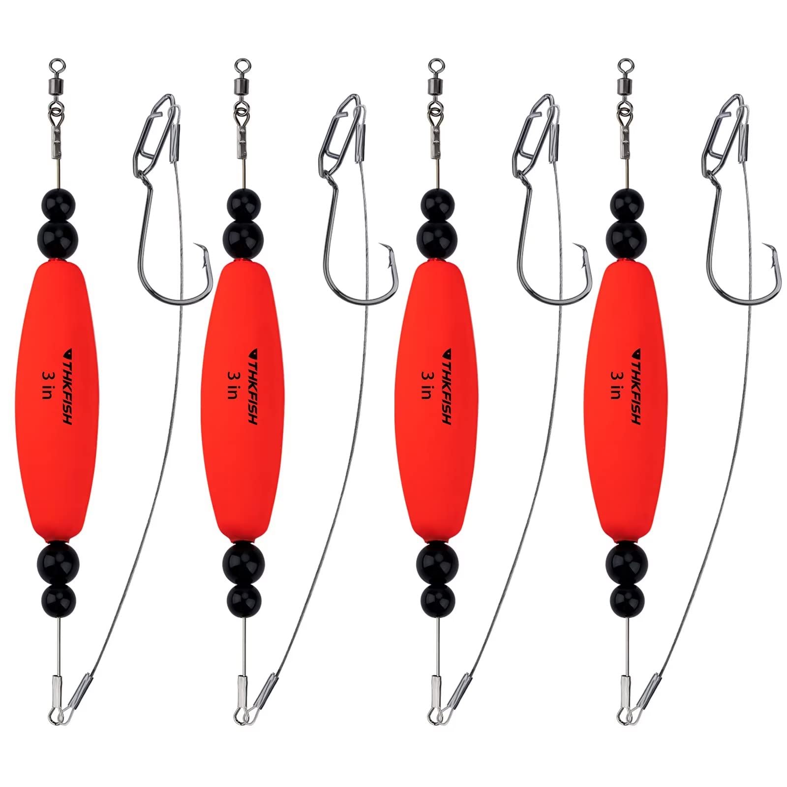 THKFISH Fishing Bobbers Catfish Float Rigs Santee Rig for Catfishing Tackle  Rattling Cork EVA Foam Peg Floats Bait Rigs 4PCS 2.5in 3in 2.5 RED