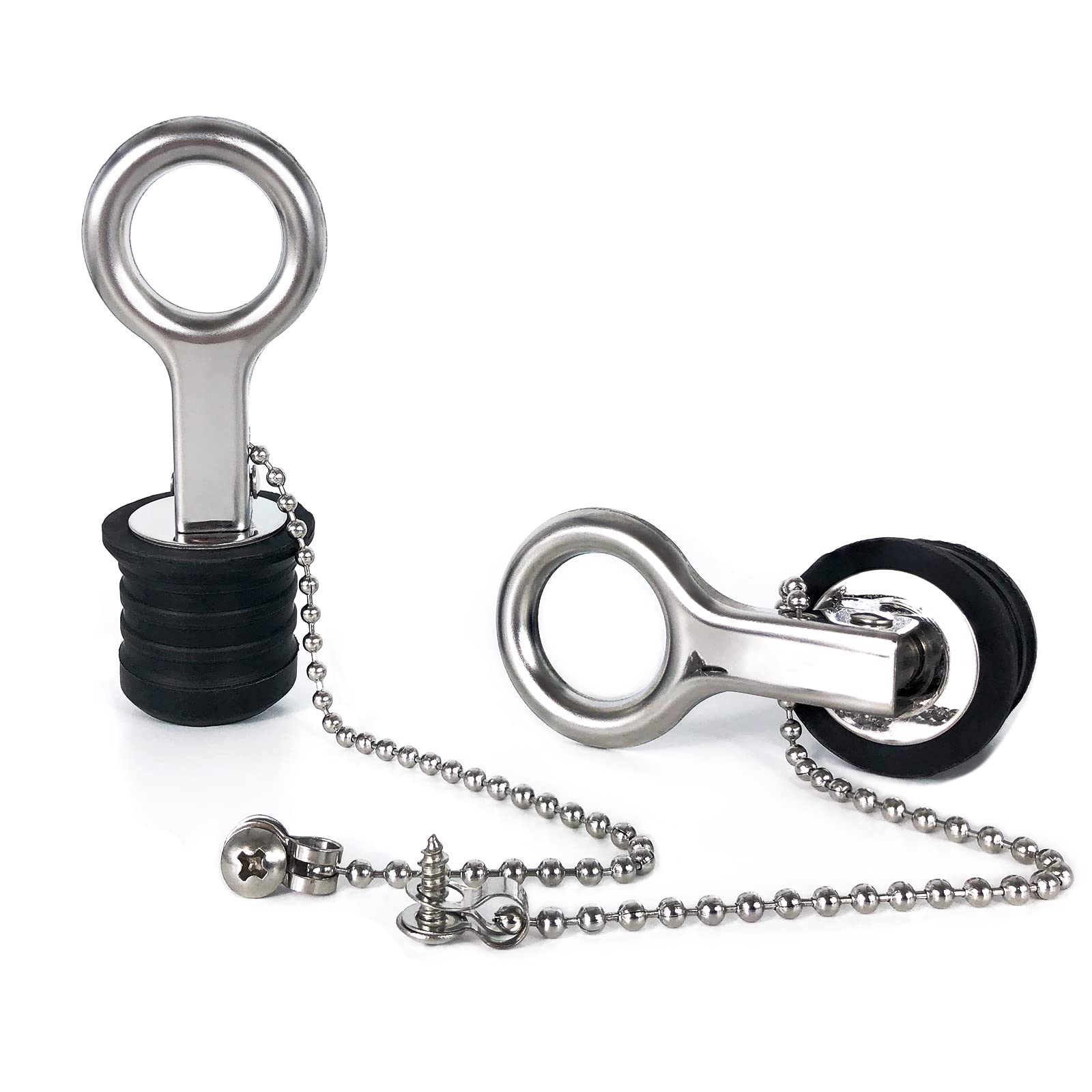 Duthyvea Boat Drain Plugs 11/4 inch, Stainless Steel Snap Handle