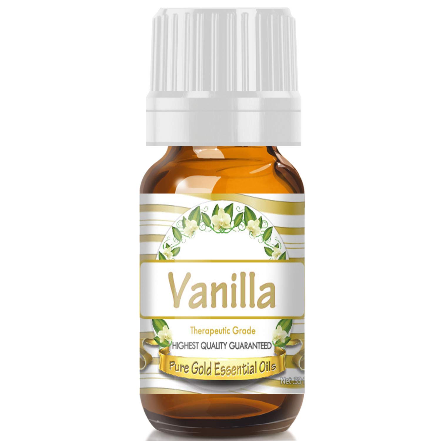 Pure Gold Essential Oils - Vanilla Essential Oil - 0.33 Fluid Ounces Vanilla  0.33 Fl Oz (Pack of