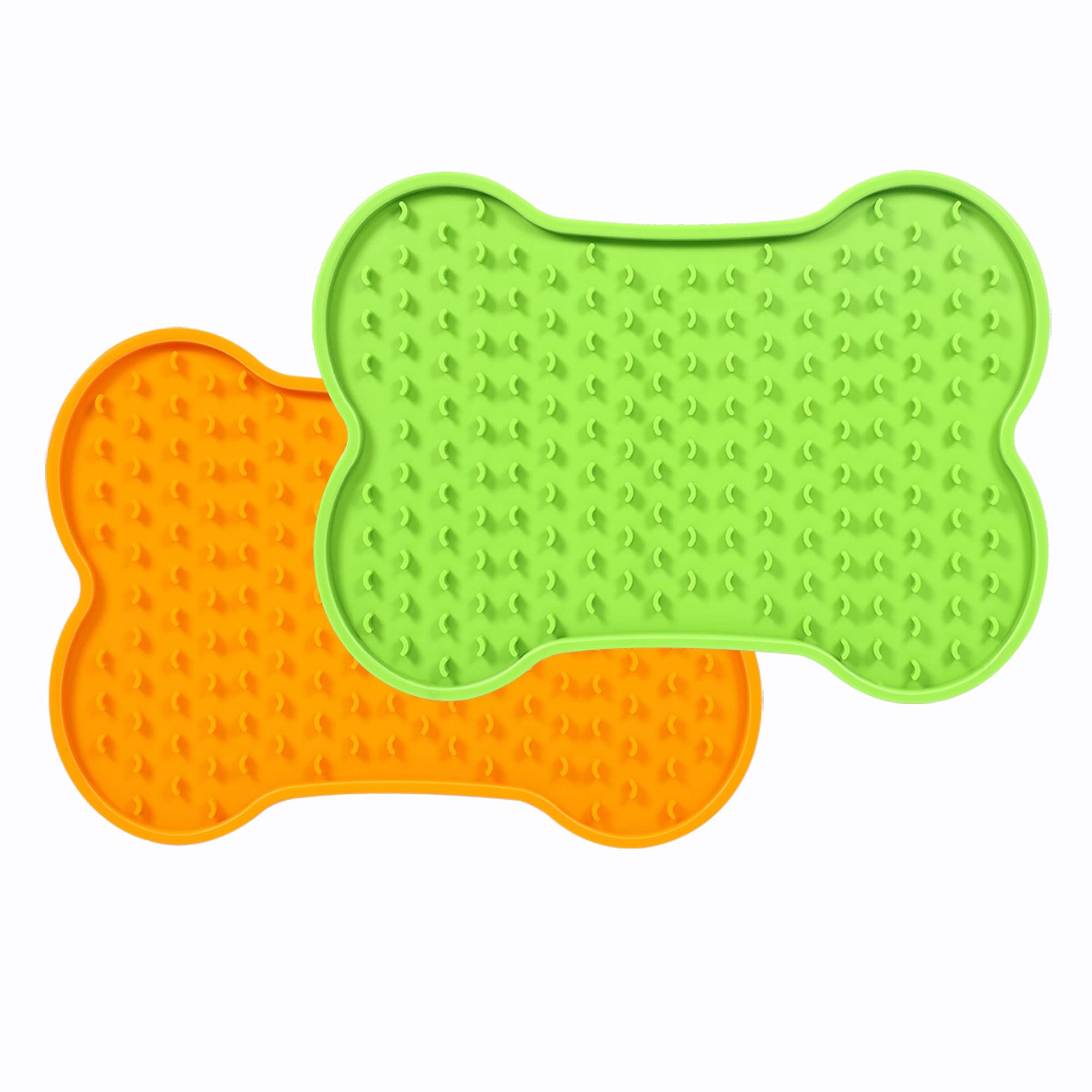 UPSKY Lick Mat for Dog Cat, 2 Pack Slow Feeder Licking Mat, Bone