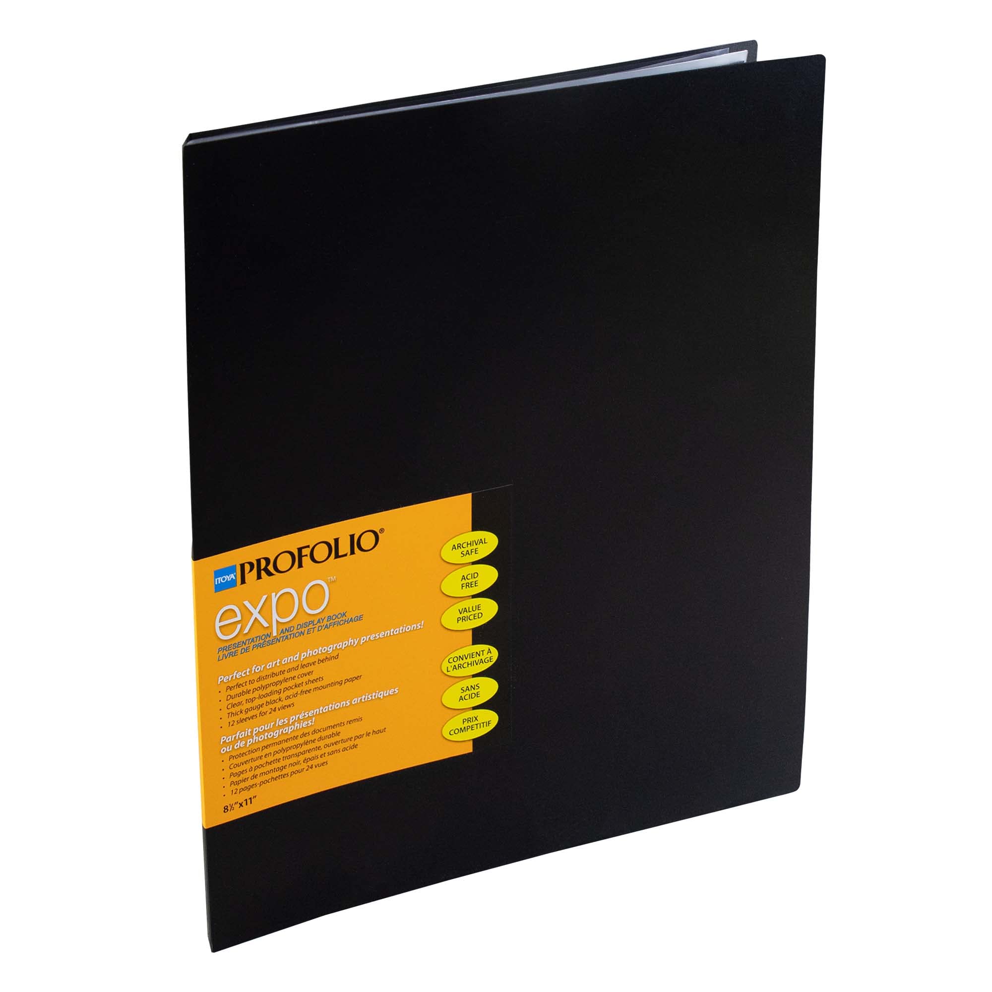 Itoya ProFolio Expo 8-1/2 x 11 Black Art Portfolio Binder with Plastic  Sleeves and 24 Pages - Portfolio Folder for Artwork with Clear Sheet  Protectors - Presentation Book for Art Display and Storage