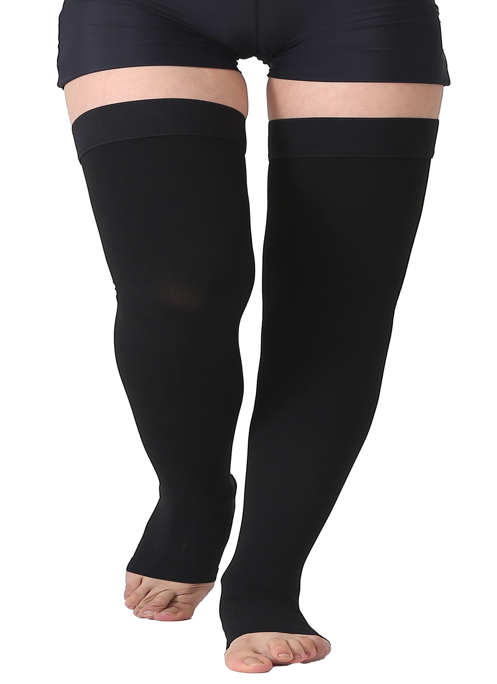 TOFLY Thigh High Compression Stockings for Women & Men (Pair) Open