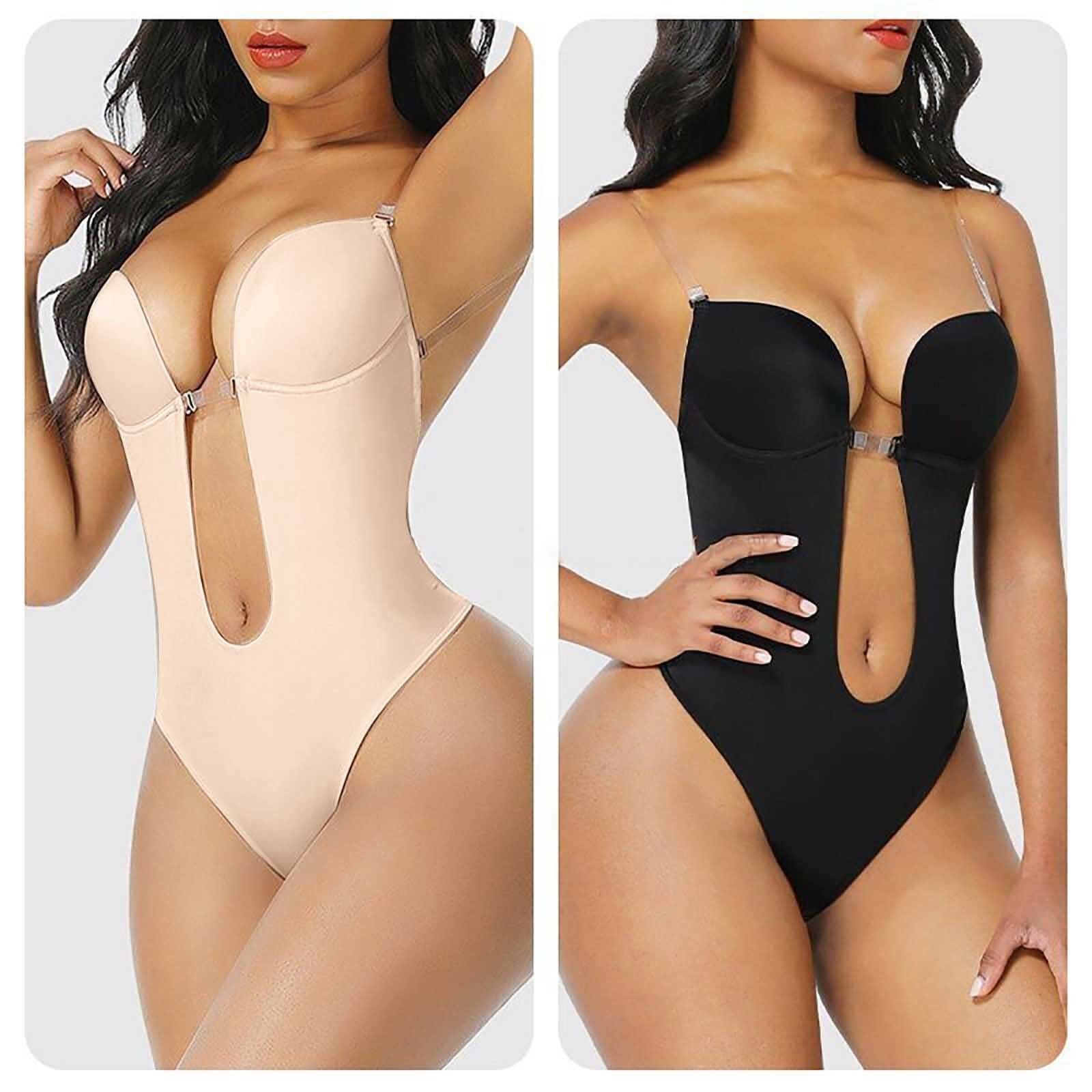 XISESEA Women Halter One-piece Body Shaping Top Pull-in Corset Backless Bra  tights Shaper U Plunge Shapewear Bodysuit, Beige, Small : :  Clothing, Shoes & Accessories