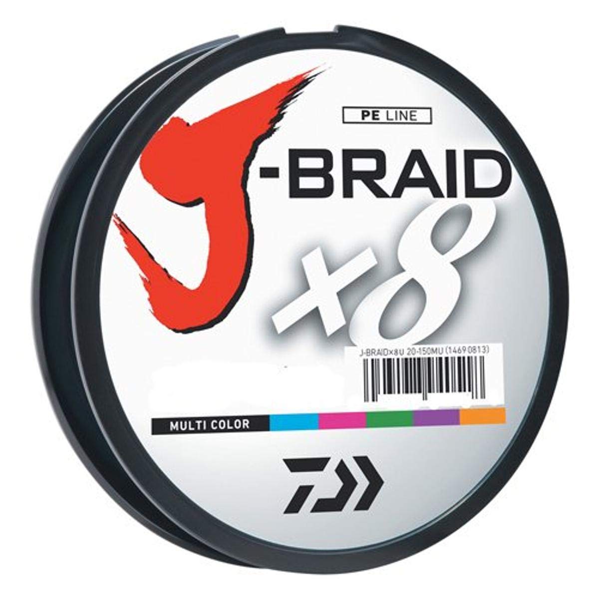 Daiwa J-Braid 300M 8-Strand Woven Round Braid Line MULTI-COLOR 20 lb