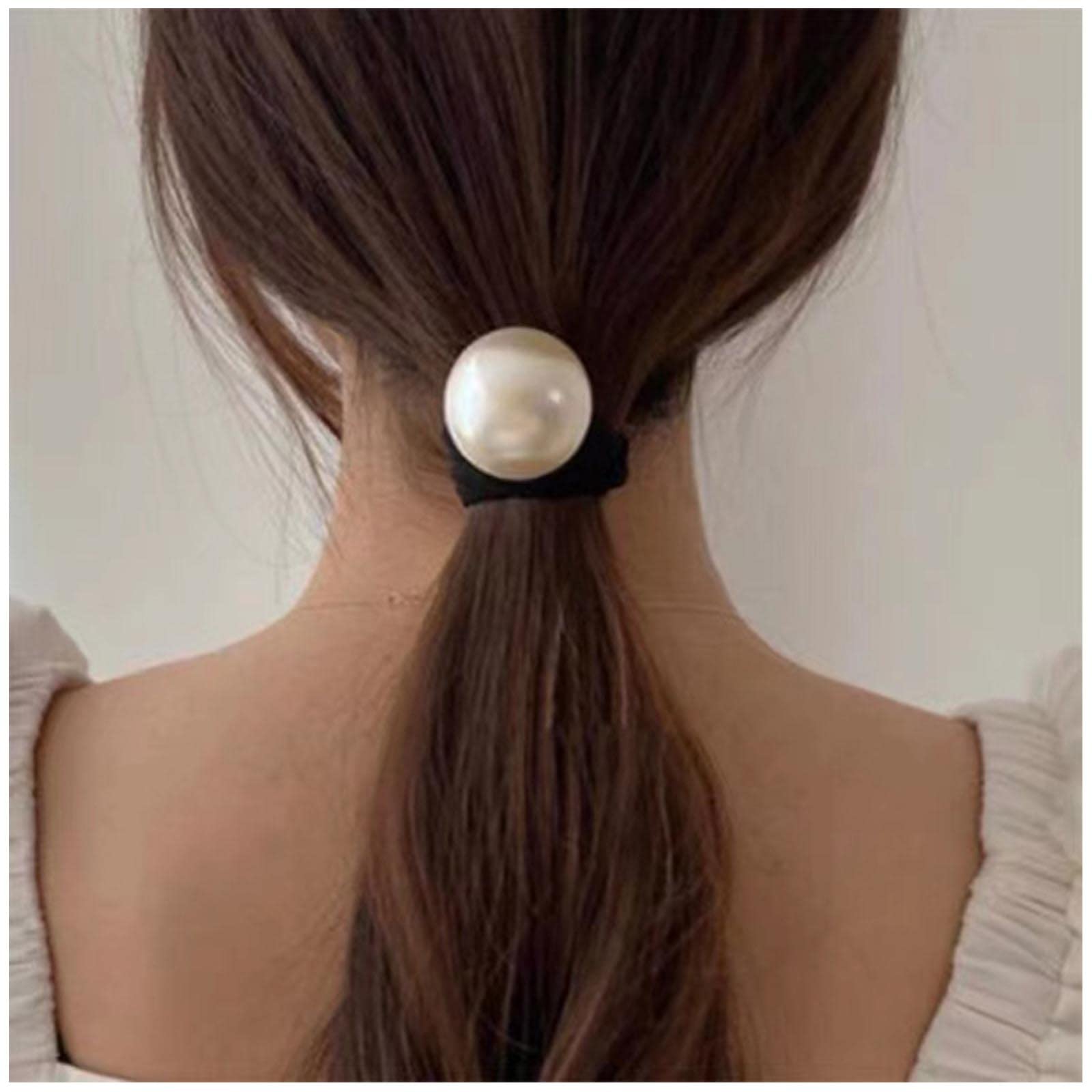 Pearls Beading Hair Rope Elastic Rubber Hair Bands Scrunchie Ponytail Hair  Ring | eBay