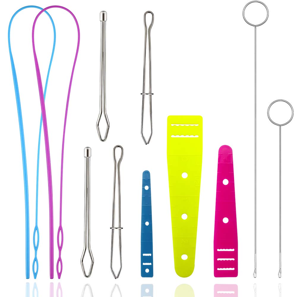 Easy Drawstring Threader Replacement Set, Stainless Steel Sewing Loop  Turner Hook, Flat Elastic Cord Threader, Metal Tweezers, Threader Tools for