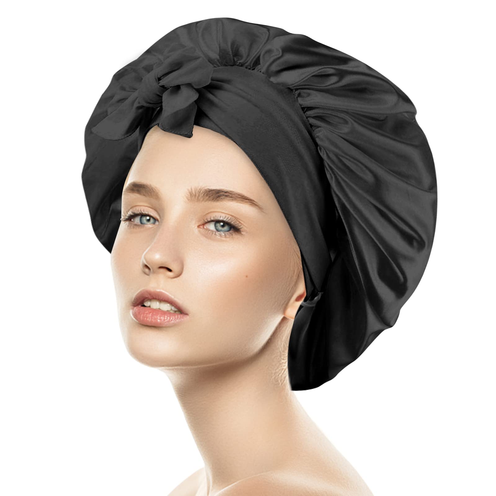 Satin Bonnet With Logo Silk Hair Bonnet Jumbo Size For Sleeping