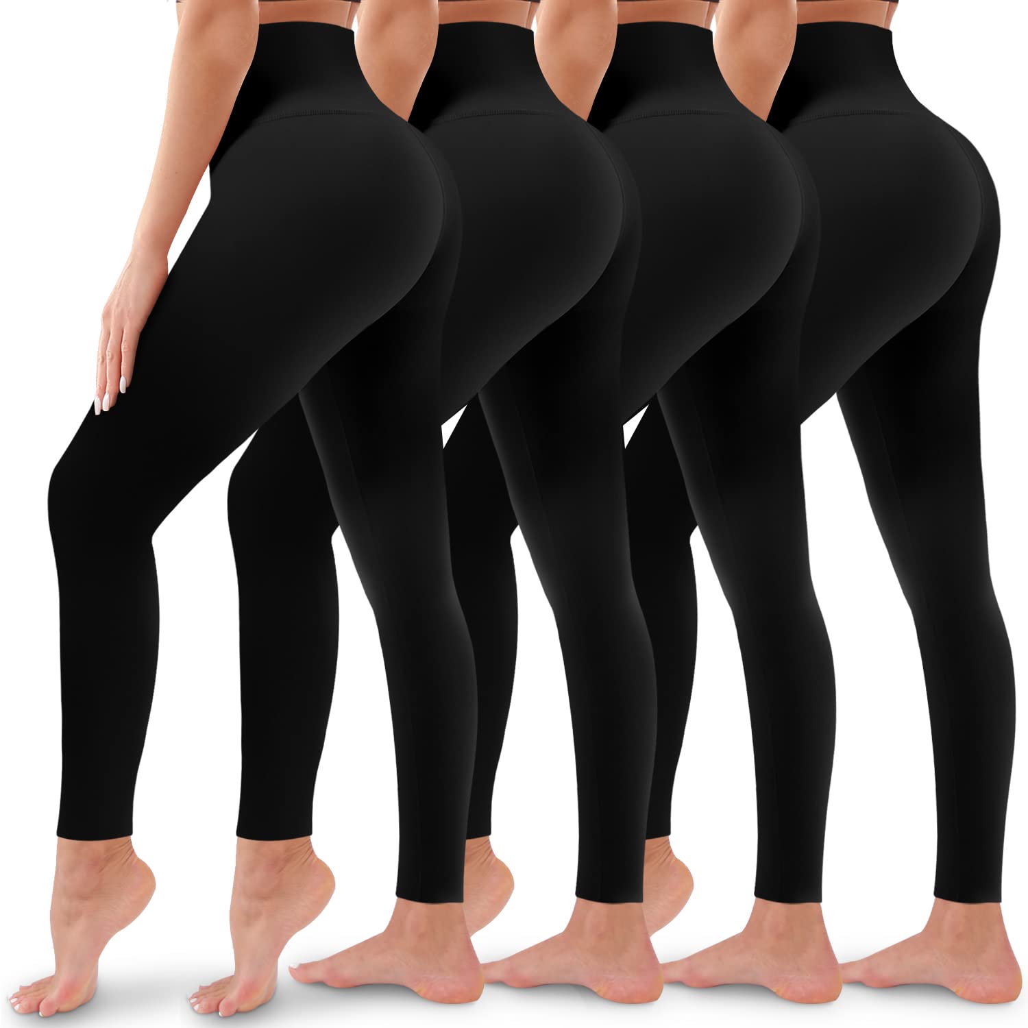 Women's High Waisted Tummy Control Seamless Leggings (2-Pack) 