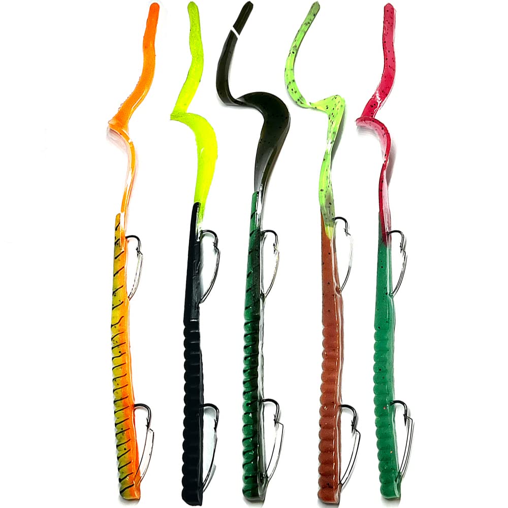 Delong Lures 10 Twister Tail Weedless KILR Worm for Bass, Pike, and  Anything in Between, Soft Plastic Bass Fishing Lures Baits Tackle  TwisterTail Variety