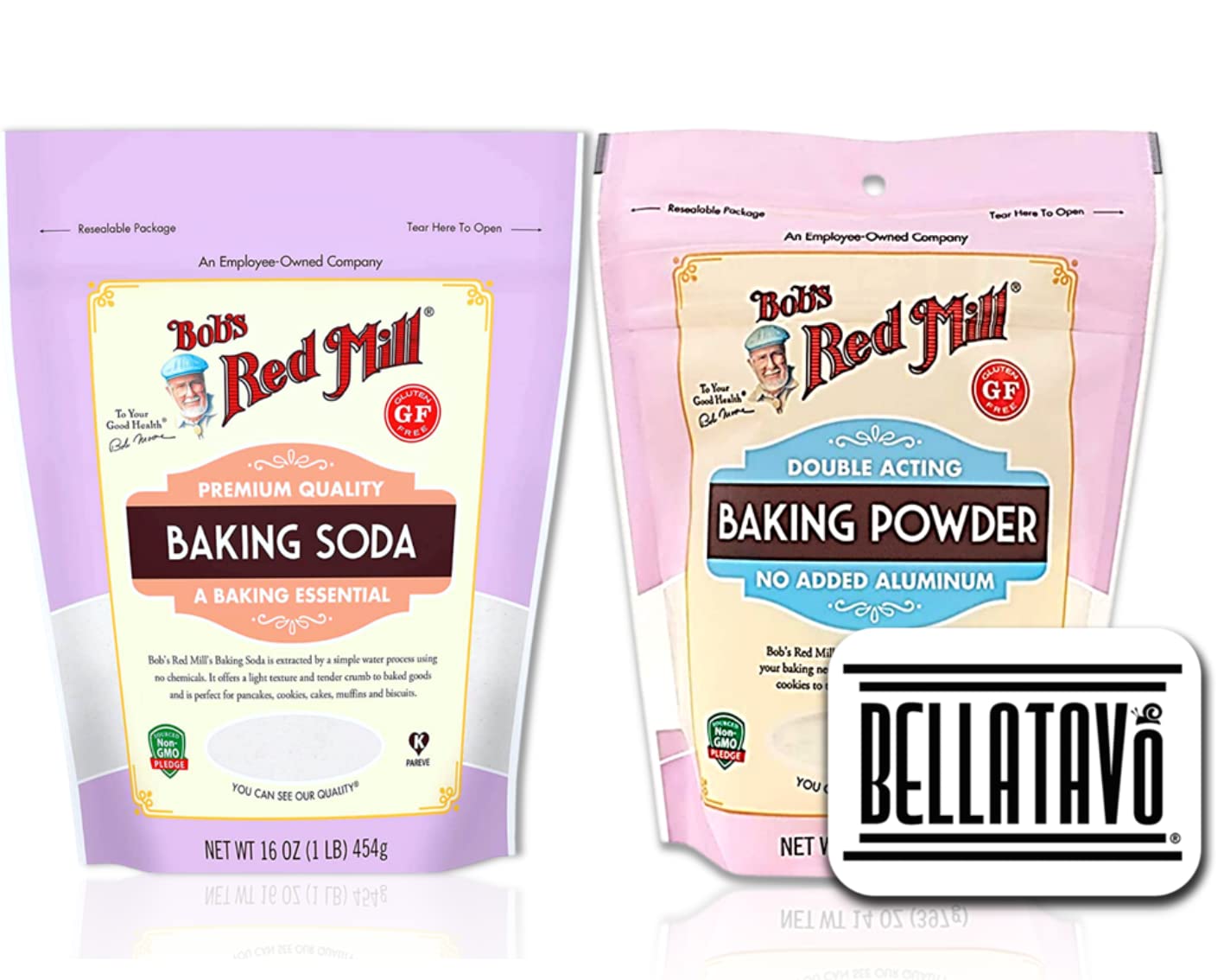 Gluten Free Soda and Baking Powder Bundle. Includes One-14oz Bobs Double Acting