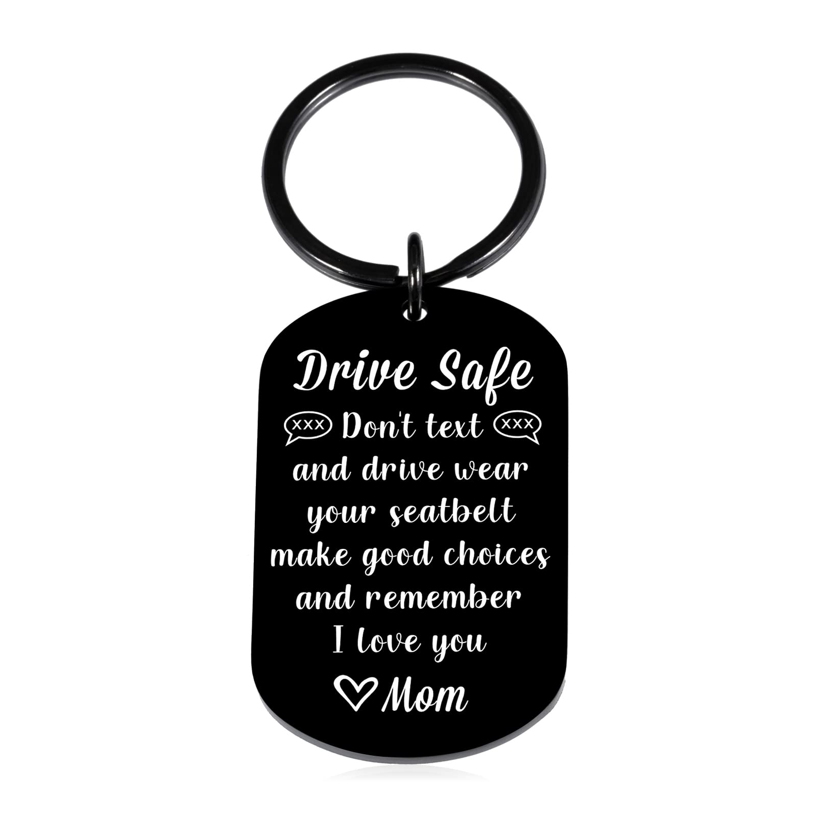 Drive Safely and Don't Do Stupid Shit Love Mom & Dad Keychain, Personalized  Key Chain for Teens, Cute Teen Car Accessories