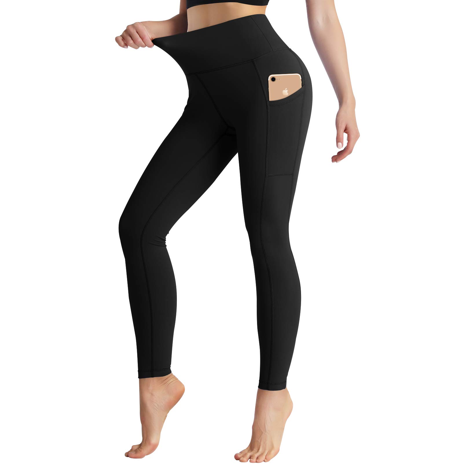 High Waist Yoga Pants with Pockets Tummy Control Workout Legging 4 Way  Stretchy Compression Tights 