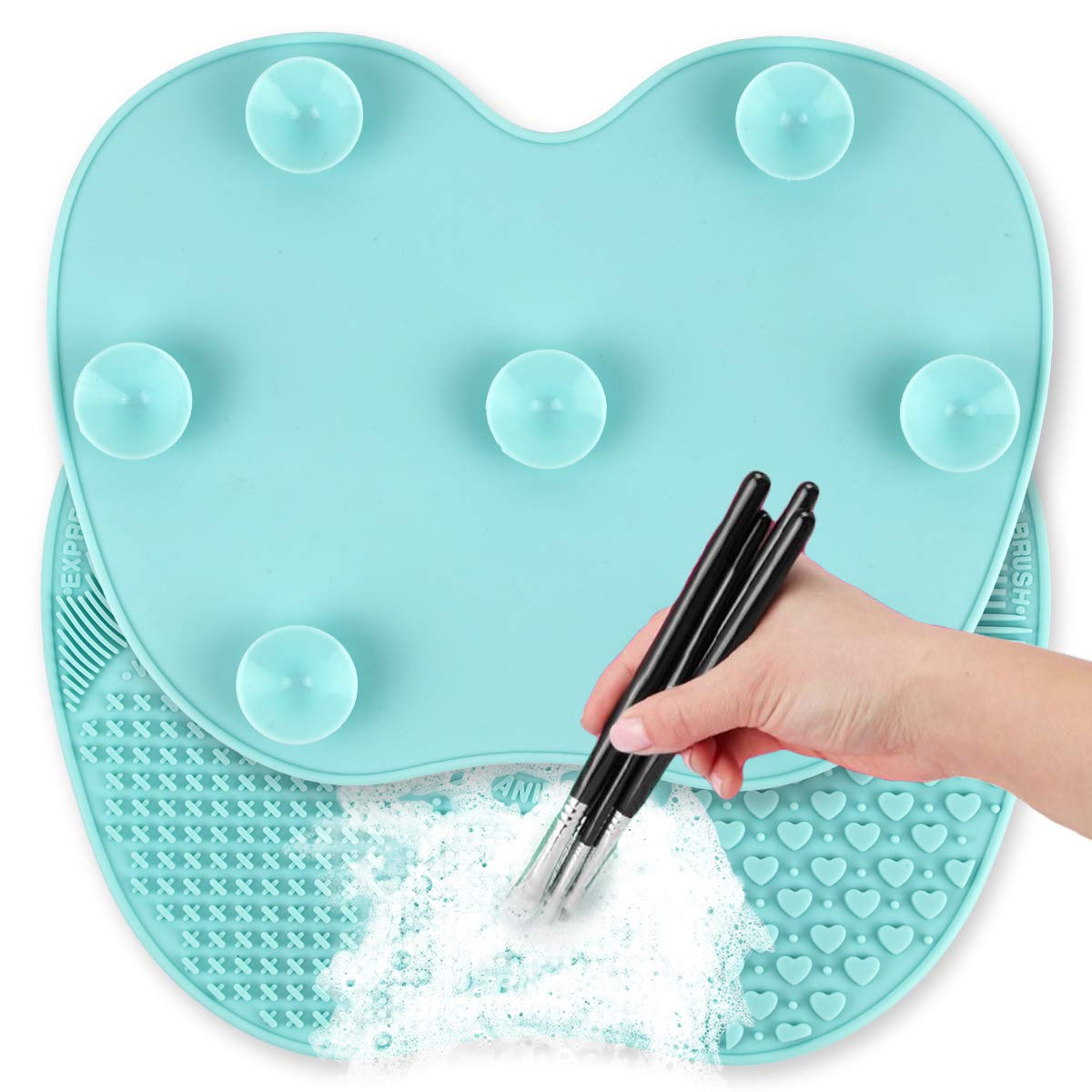 Makeup Brush Cleaner Mat - Silicone Makeup Brush Cleaning Mat, Portable  Makeup Brush Cleaning Pad With Suction