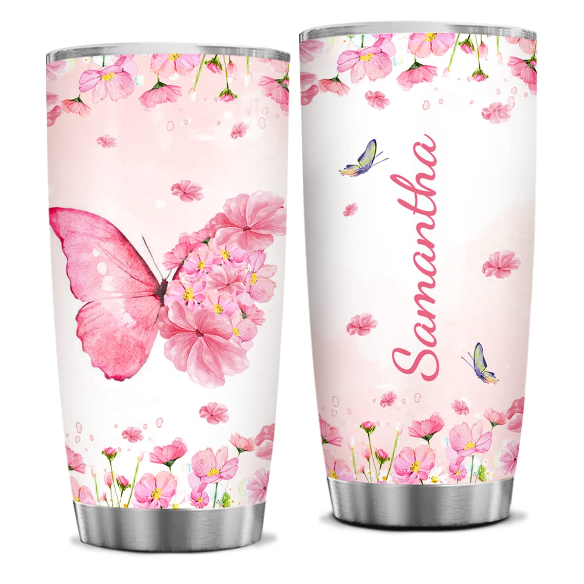 Wassmin Butterfly Gifts for Women Personalized Butterfly Tumbler Stainless  Steel 20oz 30oz Coffee Travel Cup Custom Gifts forWoman Girls Friend Spirit  Animal Lovers Birthday Christmas Style 5