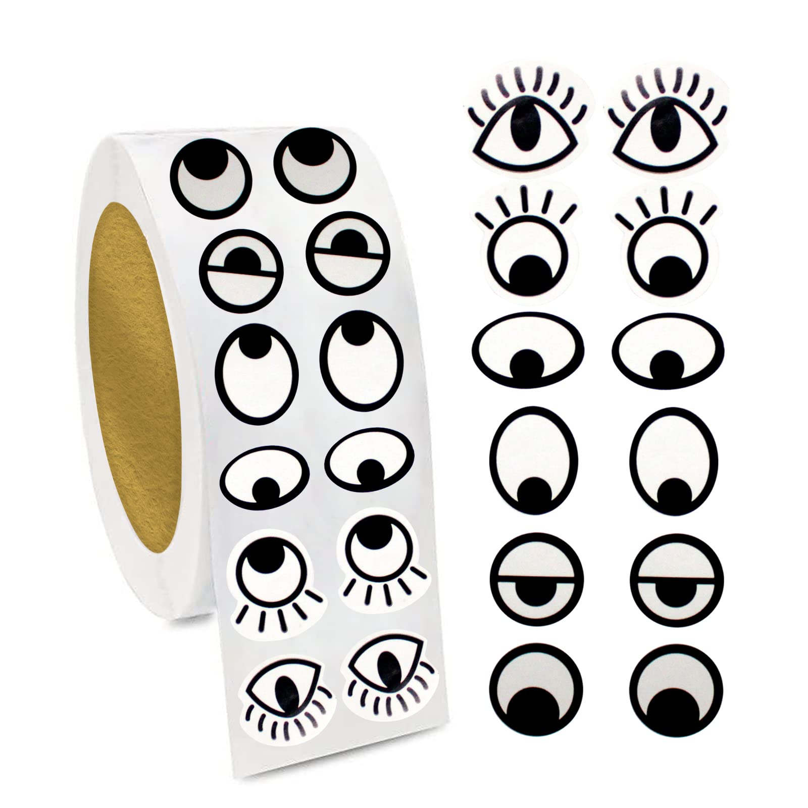 BLMHTWO 2000 Pieces Eye Stickers Large Googly Eyes Self Adhesive Stickers  Labels Black White Cartoon Wiggle