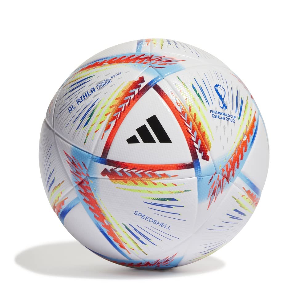 adidas Bola de futebol unissex para adultos da Copa do Mundo da FIFA Catar  2022 Al Rihla Club, Verde Sinal/Pantone/Preto, 5