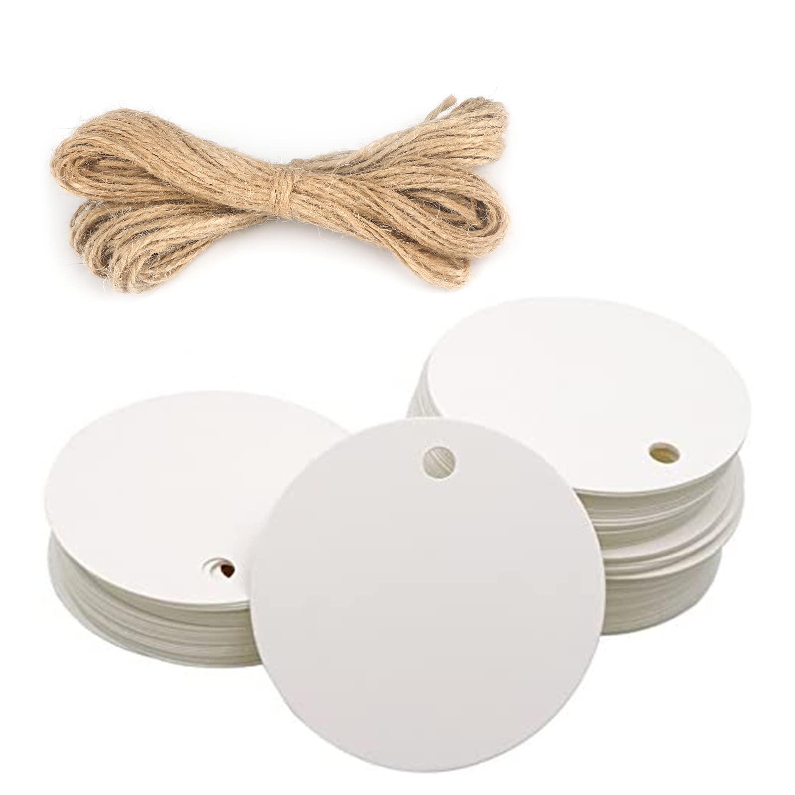 2 Kraft Custom Circle Round Hang Tags with String