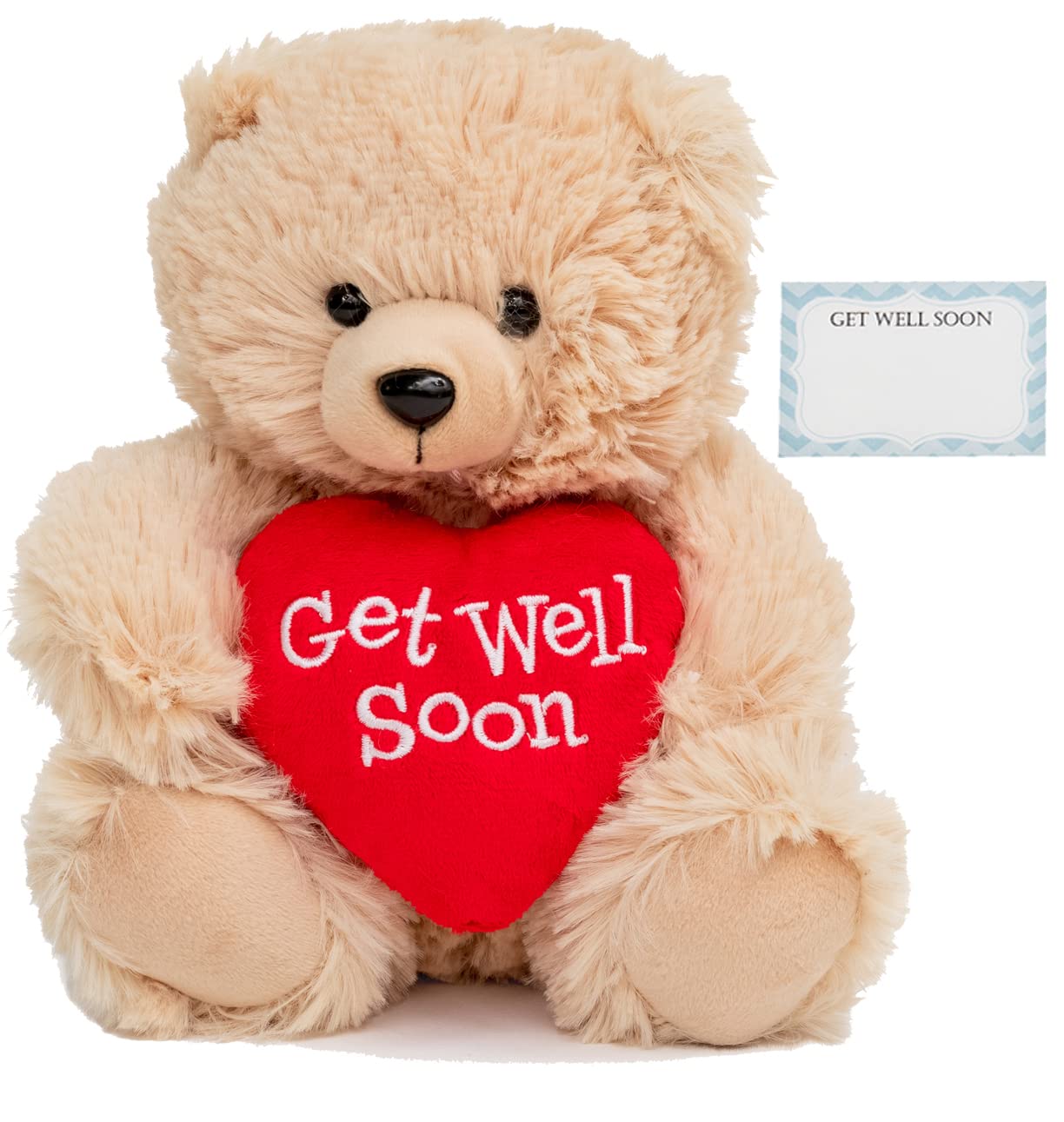 Get Well Soon Card. Teddy Bear with Bandaged Arm Stock