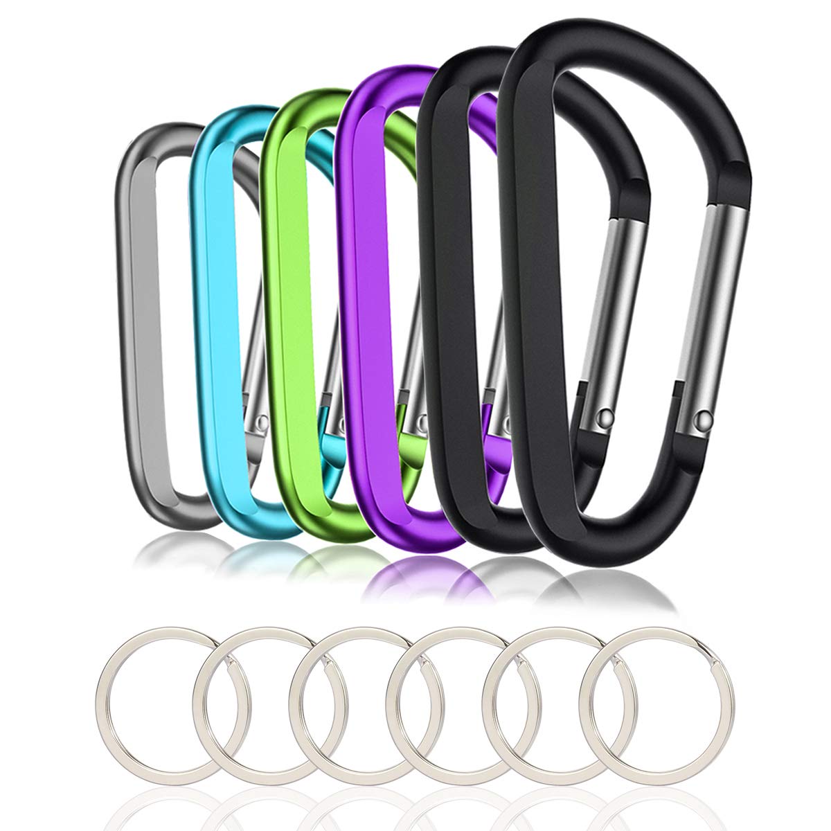 Carabiner Keychain Clip, Aluminum D Ring Heavy Duty Snap Clips