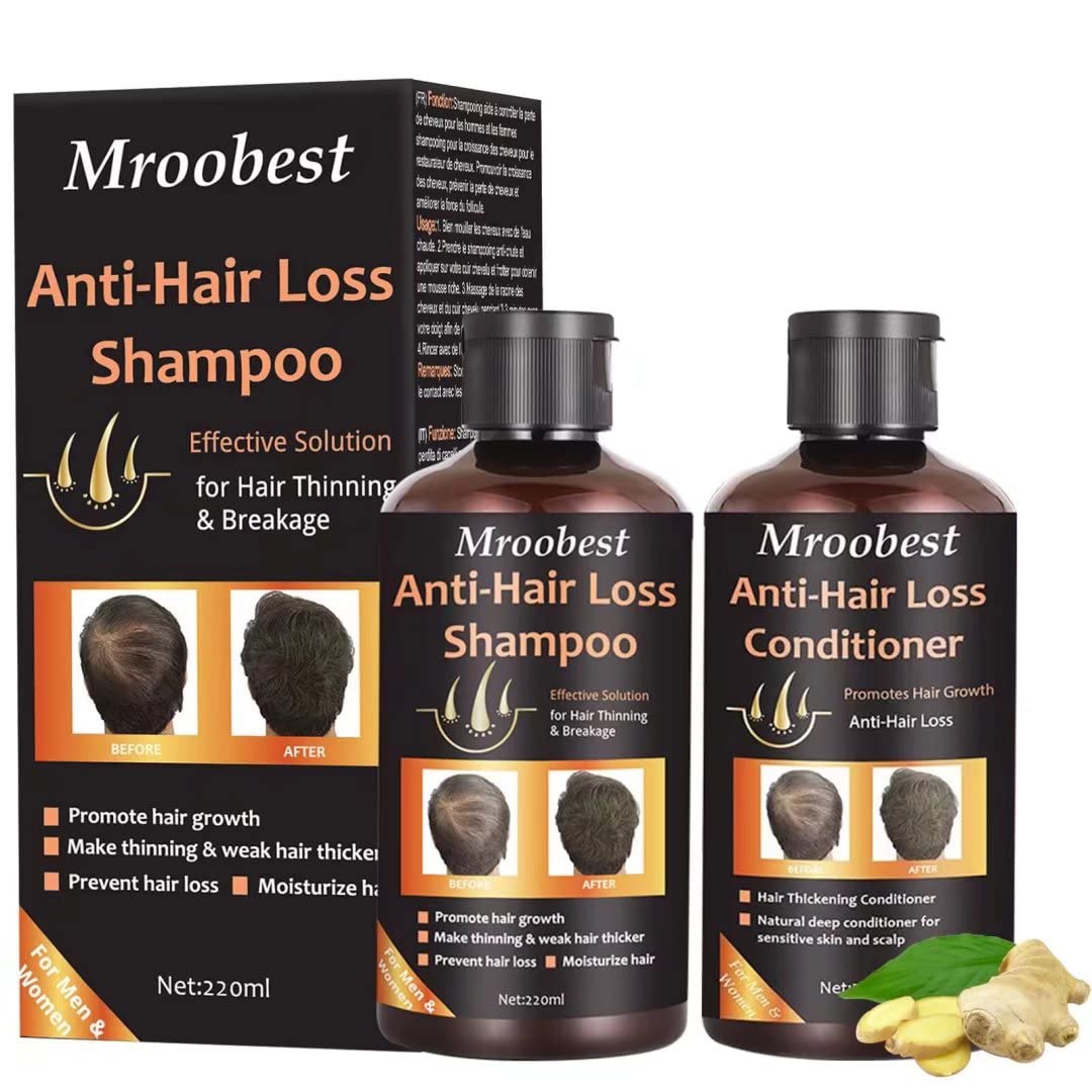 Hair Growth Shampoo & Conditioner Set, Anti Hair Loss Shampoo, Ginger  Shampoo, Helps Stop Hair Loss,