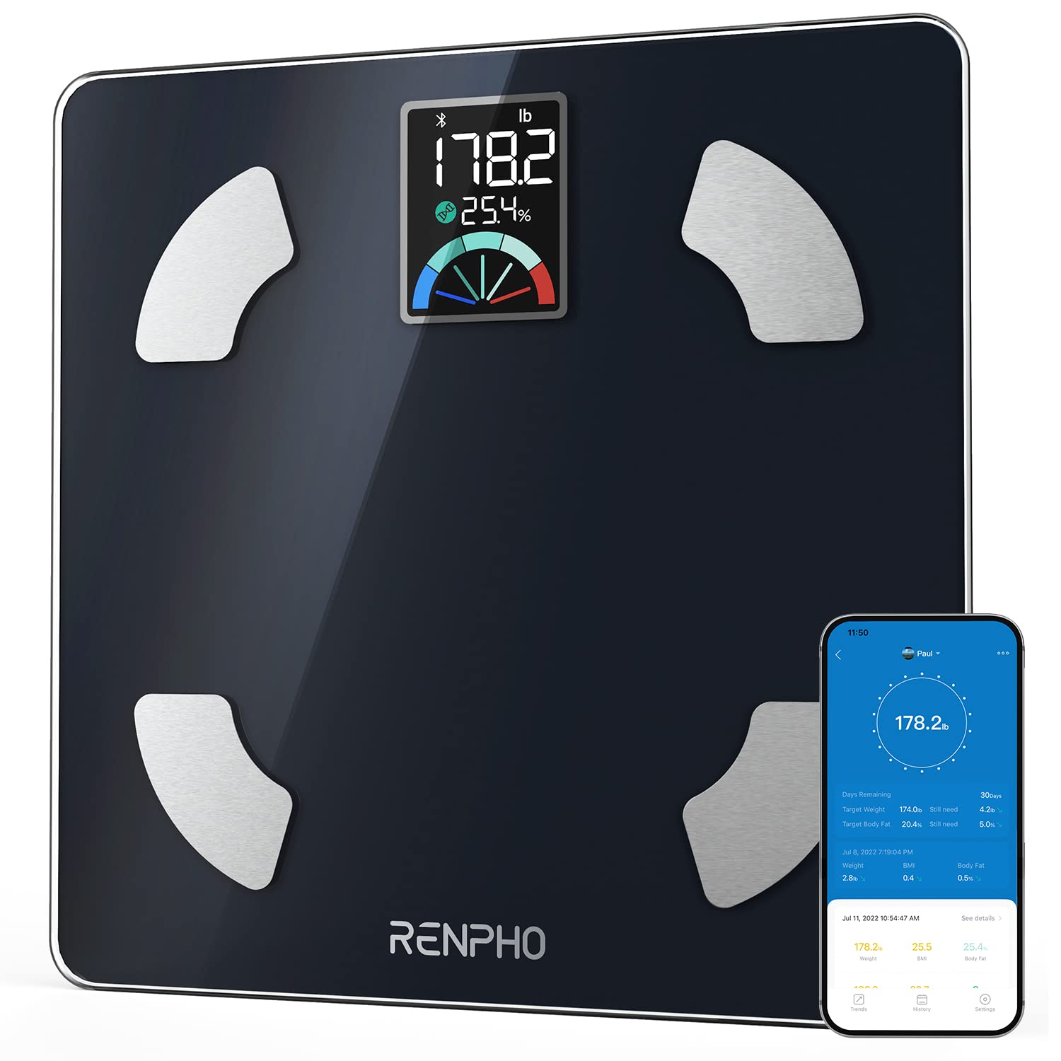 RENPHO Scale for Body Weight and Fat, Digital Bathroom Weighing
