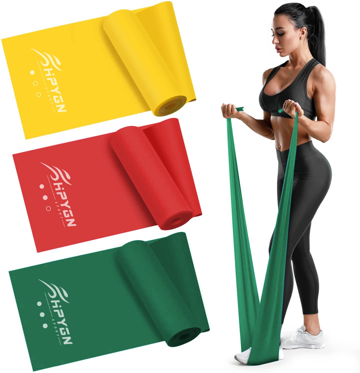 Resistance Bands, Exercise Bands, Physical Therapy Bands for Strength  Training, Yoga, Pilates, Stretching, Non-Latex Elastic Band with Different  Strengths, Workout Bands for Home Gym Red/Yellow/Green