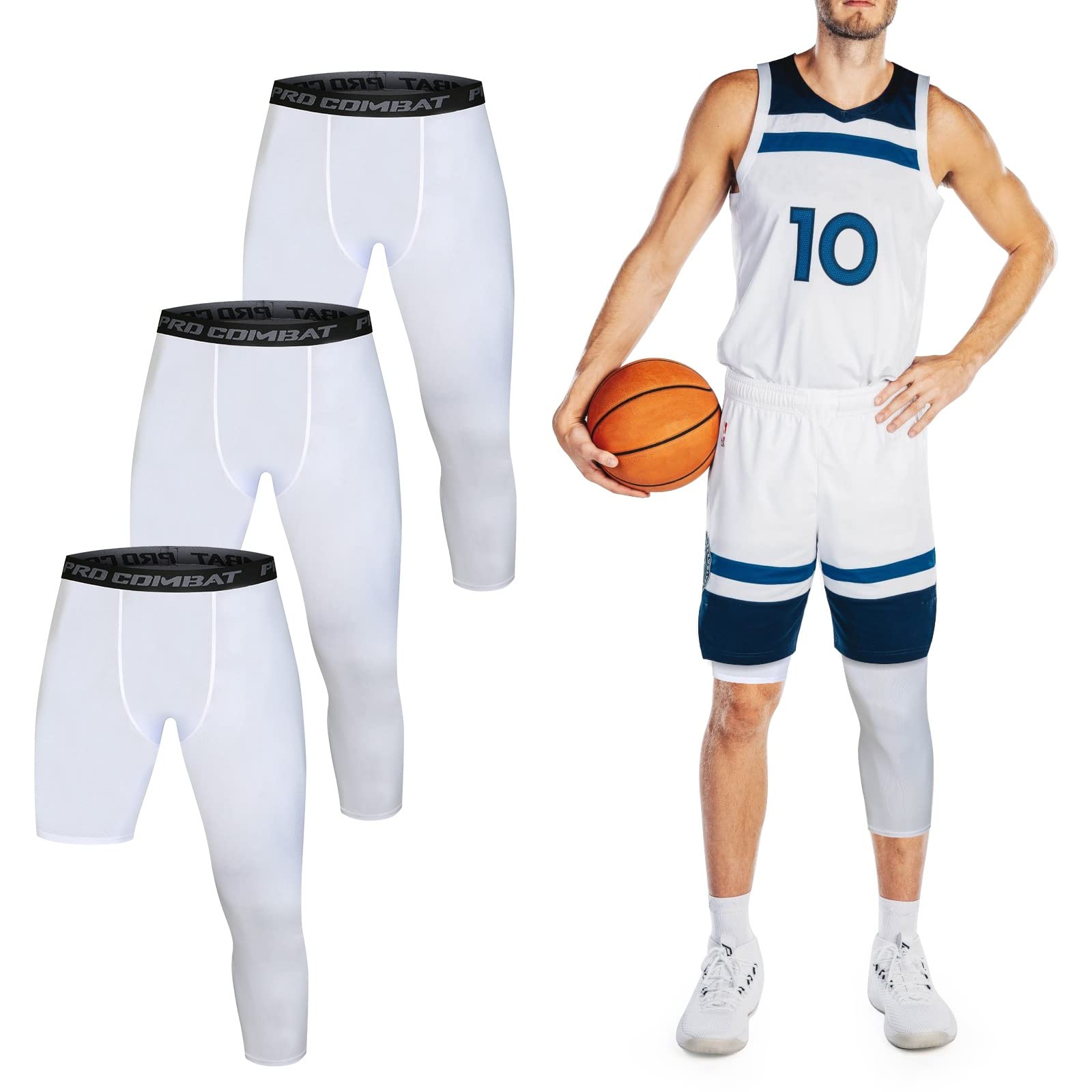 One Leg Compression Tights Long Pants Basketball Sports Base Layer