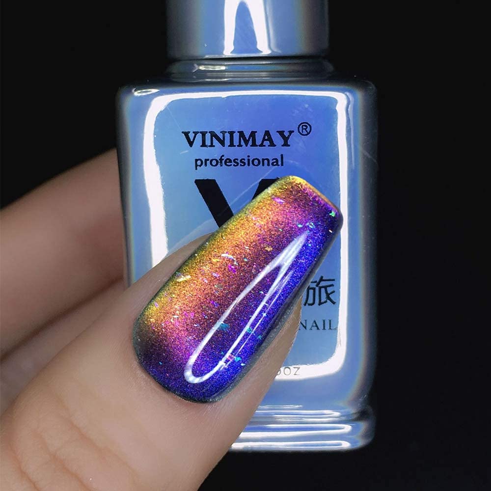 LILYCUTE Blue Aurora Gel Nail Polish Top Coat Summer Purple Pearl Mirror  Glitter Effect Semi Permanent UV Nail Art Gel Varnish - AliExpress