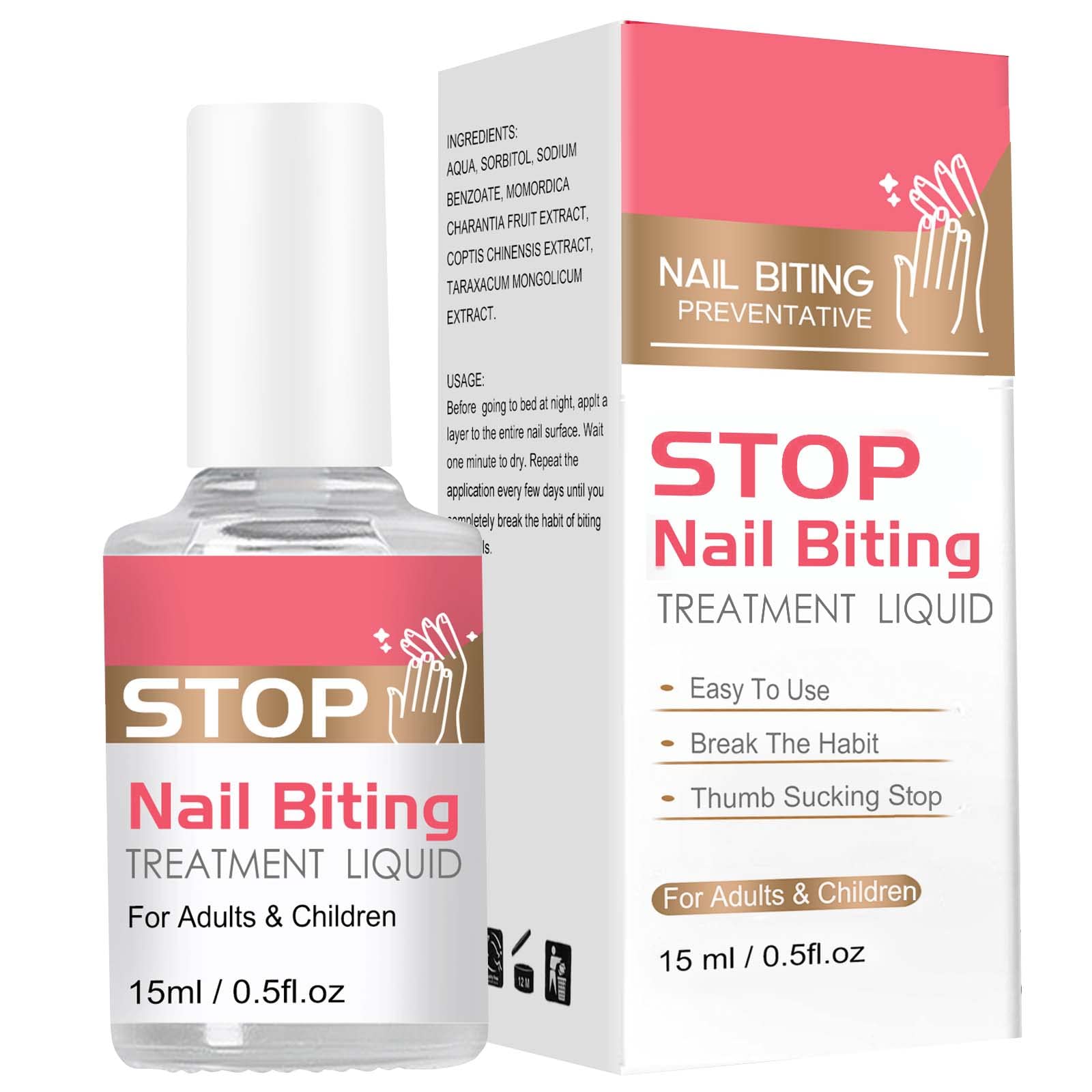 Nail Biting Treatment for Kids  Adults,No Bite Nail Polish to Help Stop  Nail Biting,