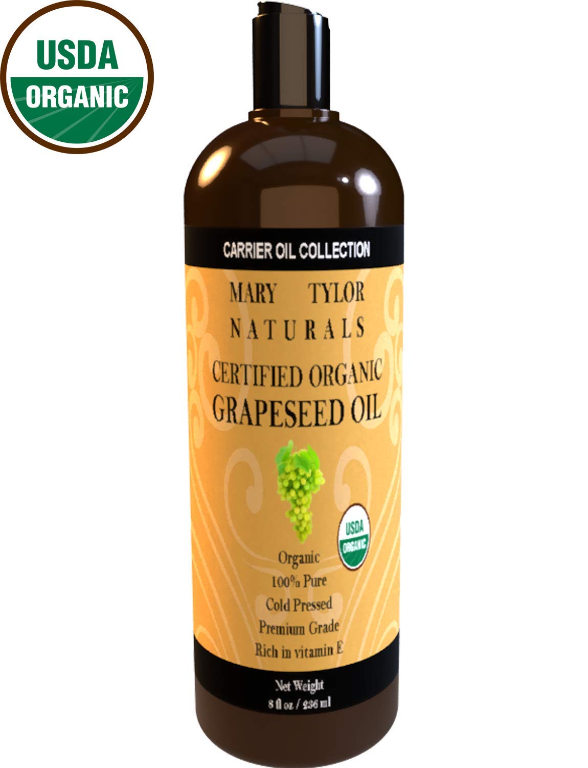 7 Lb, 1 Gal GRAPESEED OIL ORGANIC Carrier Cold Pressed 100% Pure 