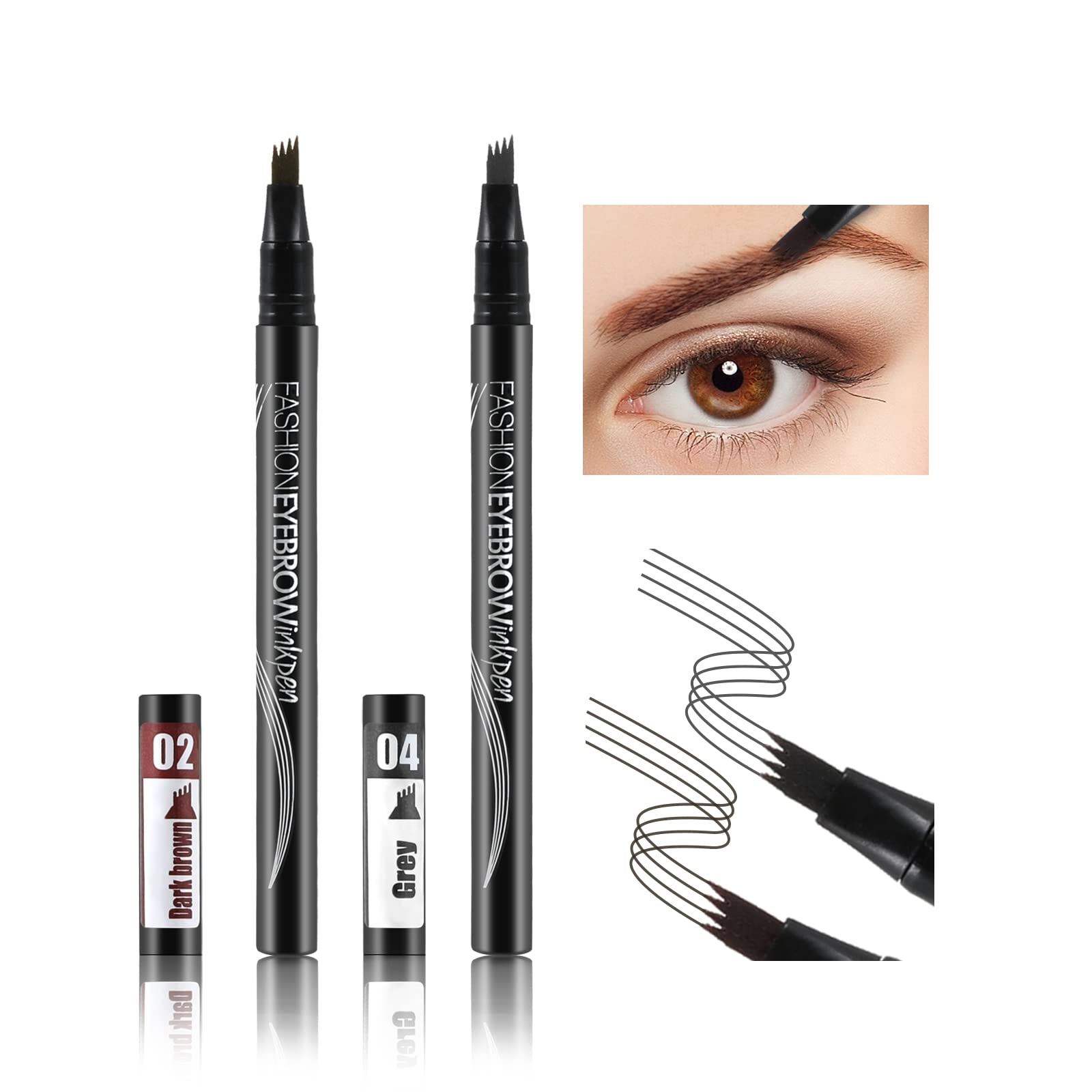 Eyebrow Tattoo Pen Ksndurn Black Eyebrow Pencil - Waterproof Microblade  Brow Pen Eyebrow Tattoo Pen with a Micro-Fork Tip - Natural Looking Eyebrows  Effortlessly with Gift