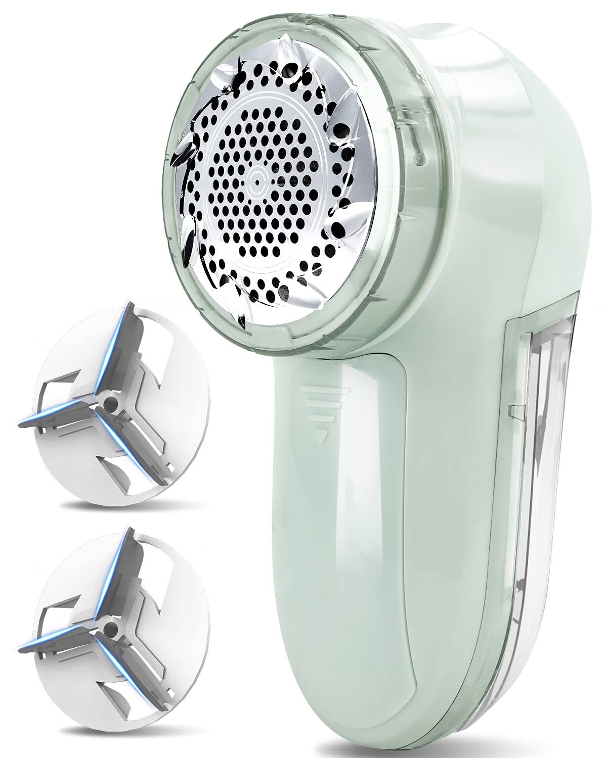 JUEYINGBAILI Fabric Lint Shaver - Fuzz Remover, with 3 Shave Heights ,  Battery Operated, AC120V Electric Sweater Shaver, Light Green - Remove  Clothes Fuzz, Lint Balls, Pills, Bobbles.