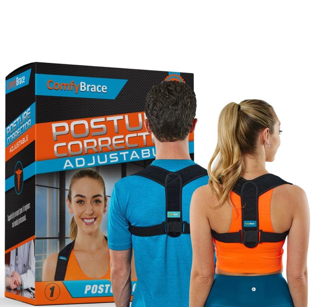 ComfyBrace Posture Corrector-Back Brace for Men and Women- Fully Adjustable  Straightener for Mid, Upper Spine