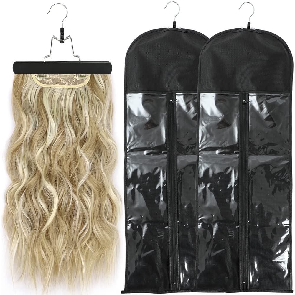2Pcs Hair Extension Holder Extra Long Wig Storage Bag with Hanger