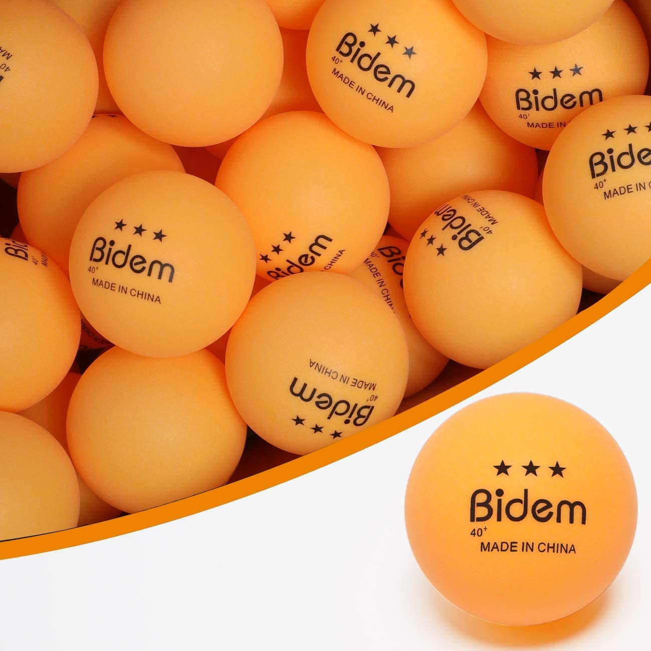 Bidem Ping Pong Balls, Advanced 3-Star Table Tennis Balls, Bulk Ping Pong  Balls for Competition and Training, Pack of 60-120 Orange, 60 pack