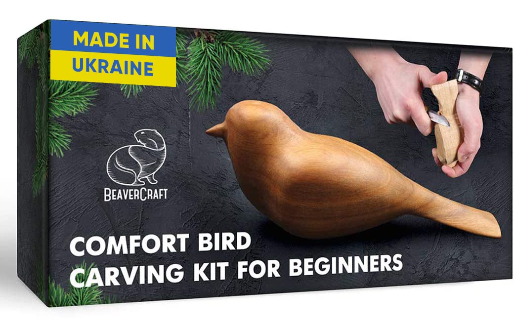 BeaverCraft Wood Carving Kit Comfort Bird DIY - Complete Starter Whittling  Knife Kit for Beginners Adults and Teens - Book Fun Project Carve Bird  Hobby Whittling Knife - Learning Woodworking Hobby Starter
