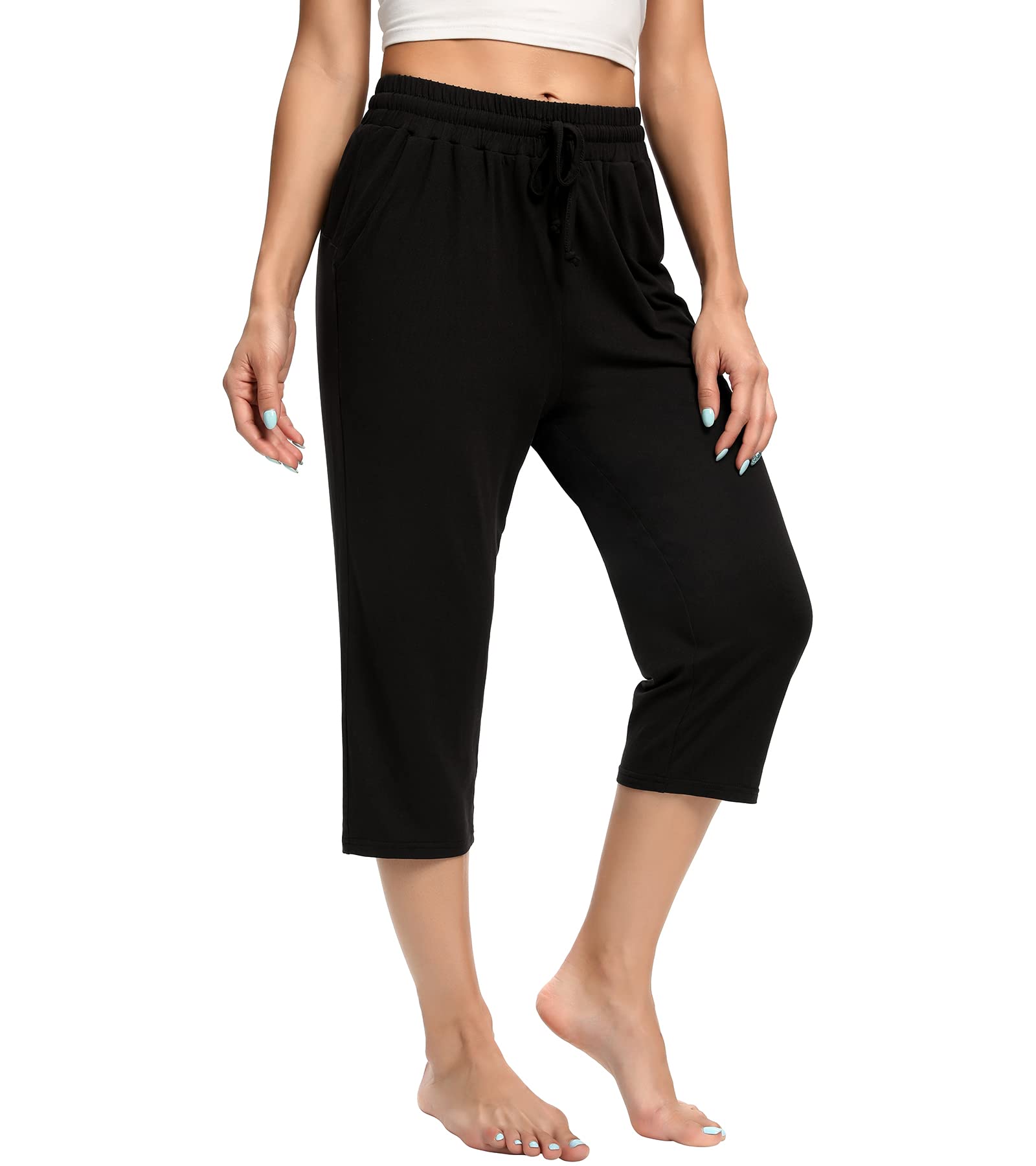 Women's Capri Yoga Pants Quick Dry High Waisted Hiking Lightweight Pants  Drawstring Outdoor Pants for Women