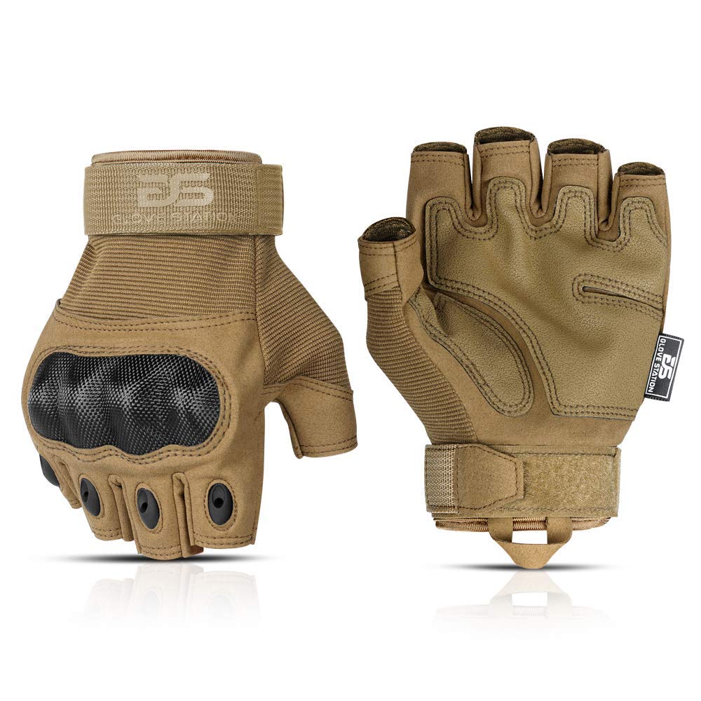  TitanOPS Fingerless ard Knuckle Motorcycle Hunting Tactical  Training Shooting Outdoor Gloves : Sports & Outdoors