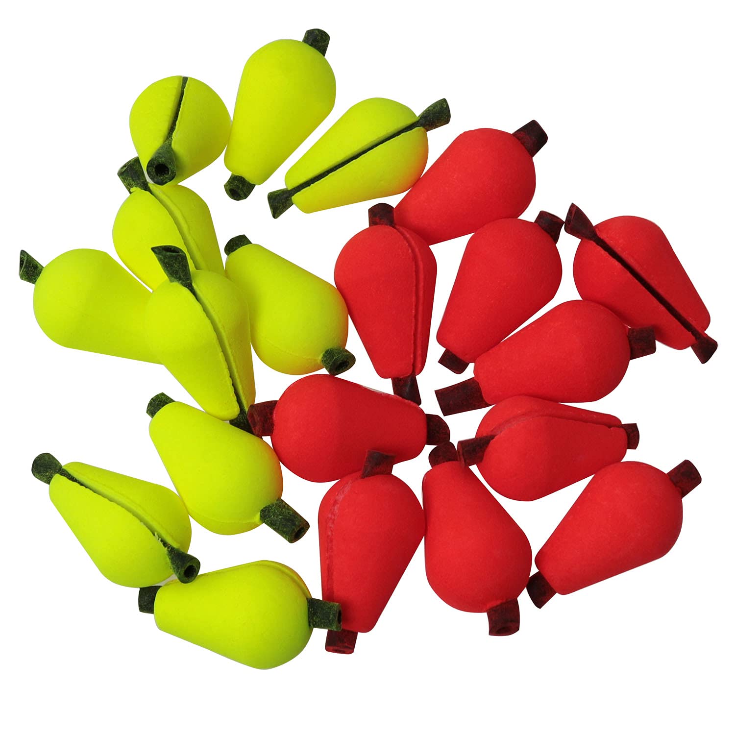 BAIRONG 20pcs Float Foam Tear Drop Strike Indicator Fly Fishing Strike Fly  Fishing Bobber (Fluorescent Yellow x 10 + Orange Red x 10)