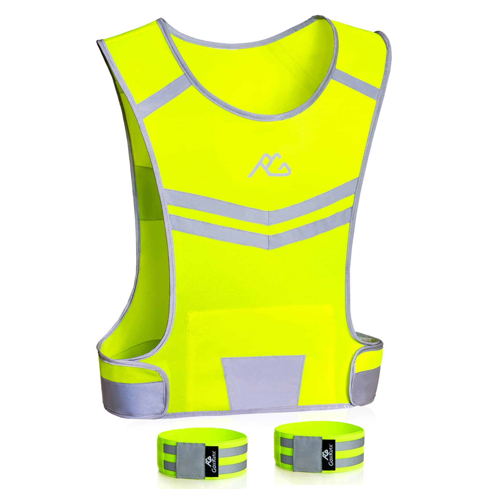 Reflective Running Vest Gear Cycling Motorcycle Reflective Vest,High  Visibility Night Running Safety Vest,Fluorescent yellow，G185856 