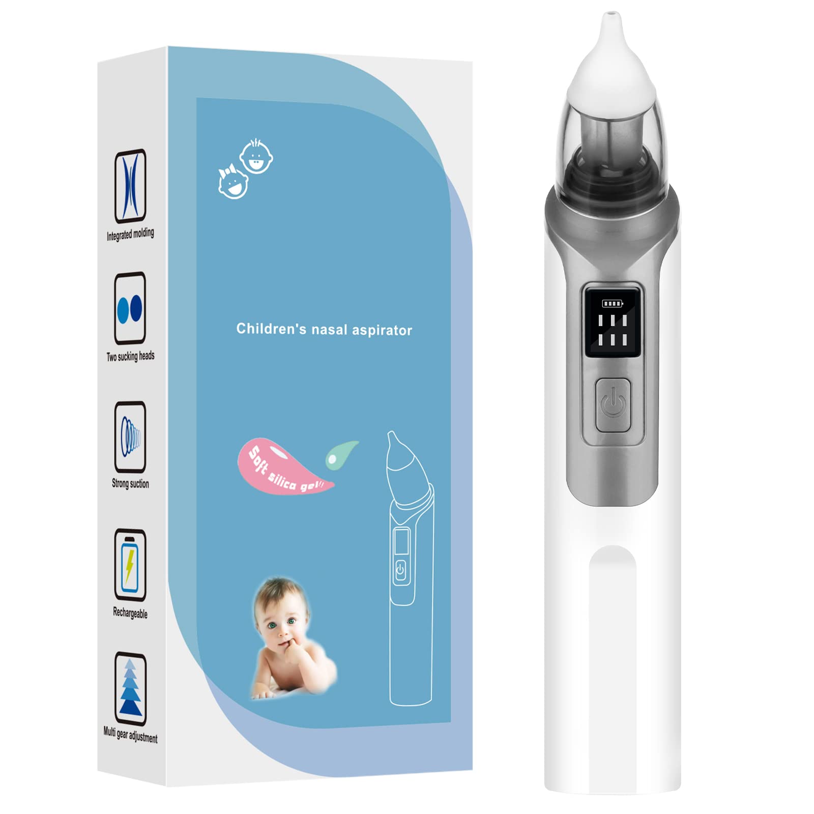 Nasal Aspirator for Baby - Electric Nose Suction for Baby | Baby Nose  Sucker with 6 Suction Levels and 2 Silicone Tips | USB Rechargeable  Portable