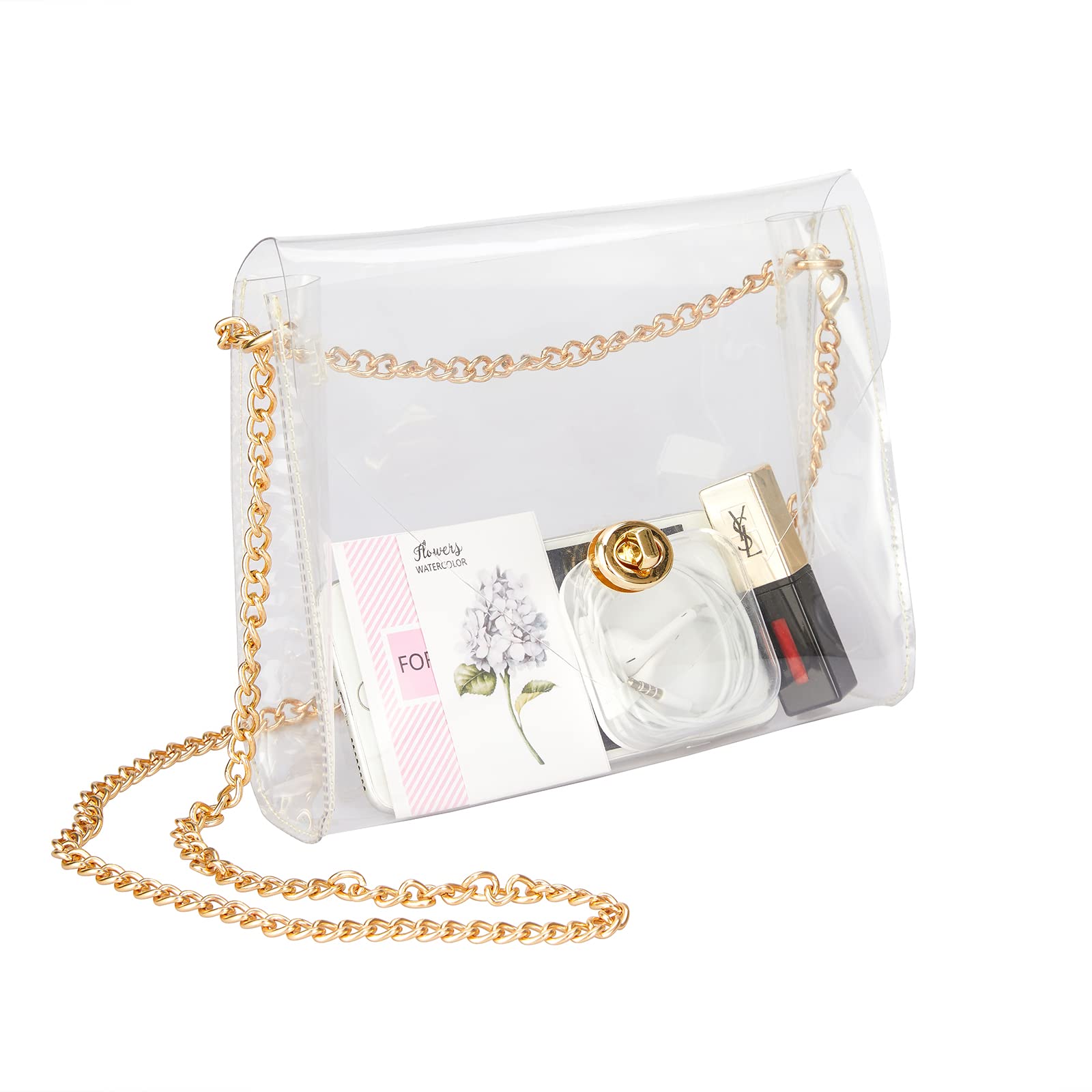 Haoguagua Clear Crossbody Purse Bag, Clear Bag Stadium Approved for Concerts, Festivals, Sports Events