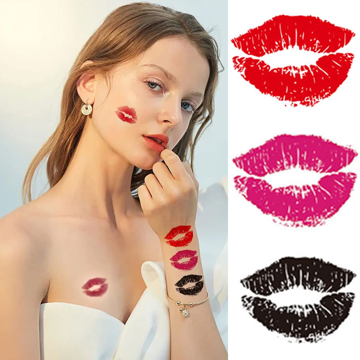 Kiss My Patch Iron-on Embroidered Patch Red Lips DIY Clothing