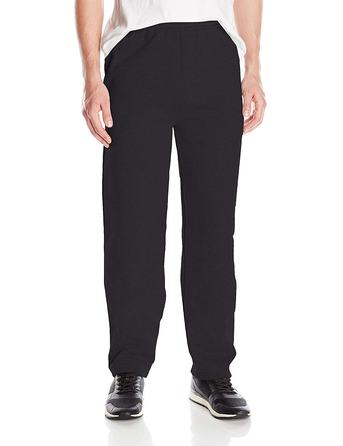 Hanes Men's Sweatpants, EcoSmart Fleece Sweatpants, Cotton-Blend Fleece  Sweats, Mid-Weight Straight-Leg Sweatpants for