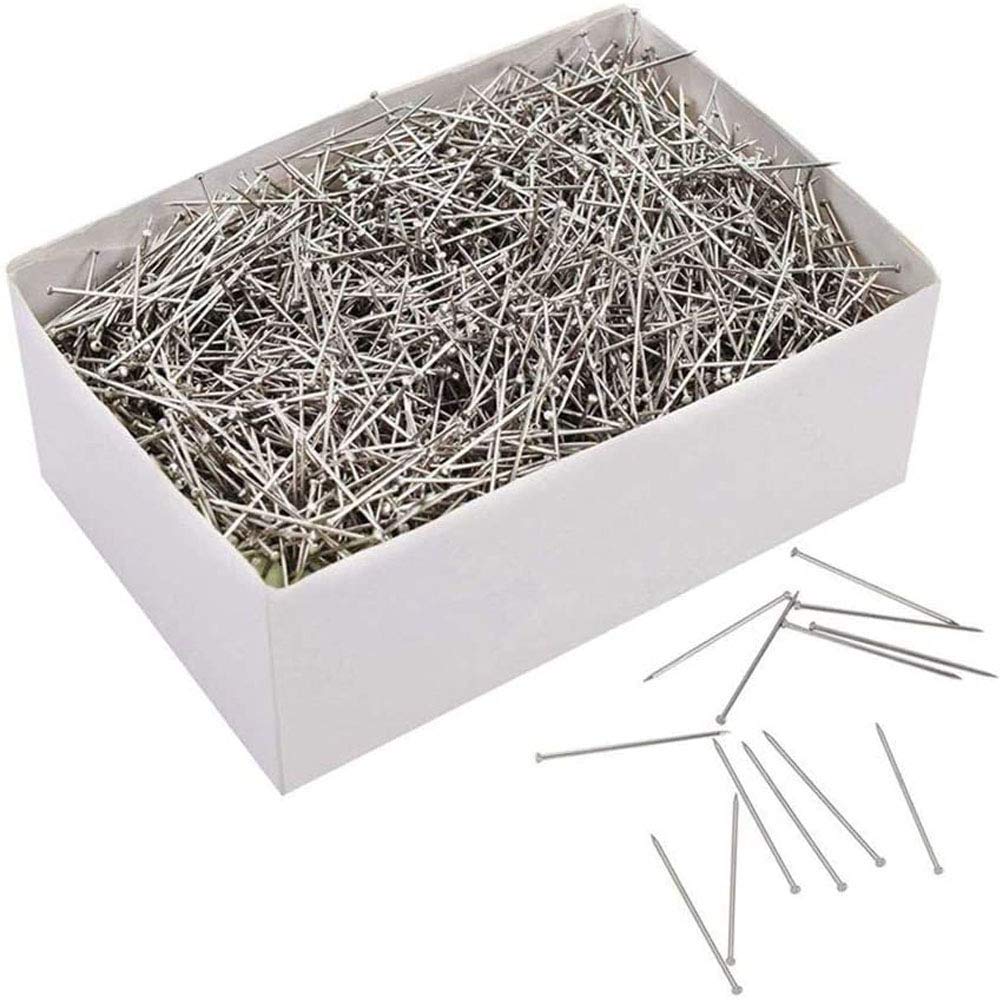 3500pcs Stainless Steel Head Pins Fine Satin Pin Dressmaker Pins for  Jewelry Making Sewing and Craft Nickel Plated 26 mm