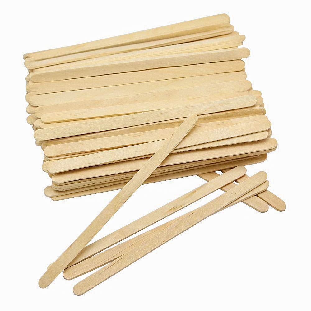 SelfTek 100 Pcs Wooden Wax Applicator Spatulas Sticks for Hair Removal and  Smooth Skin, Wax Popsicle